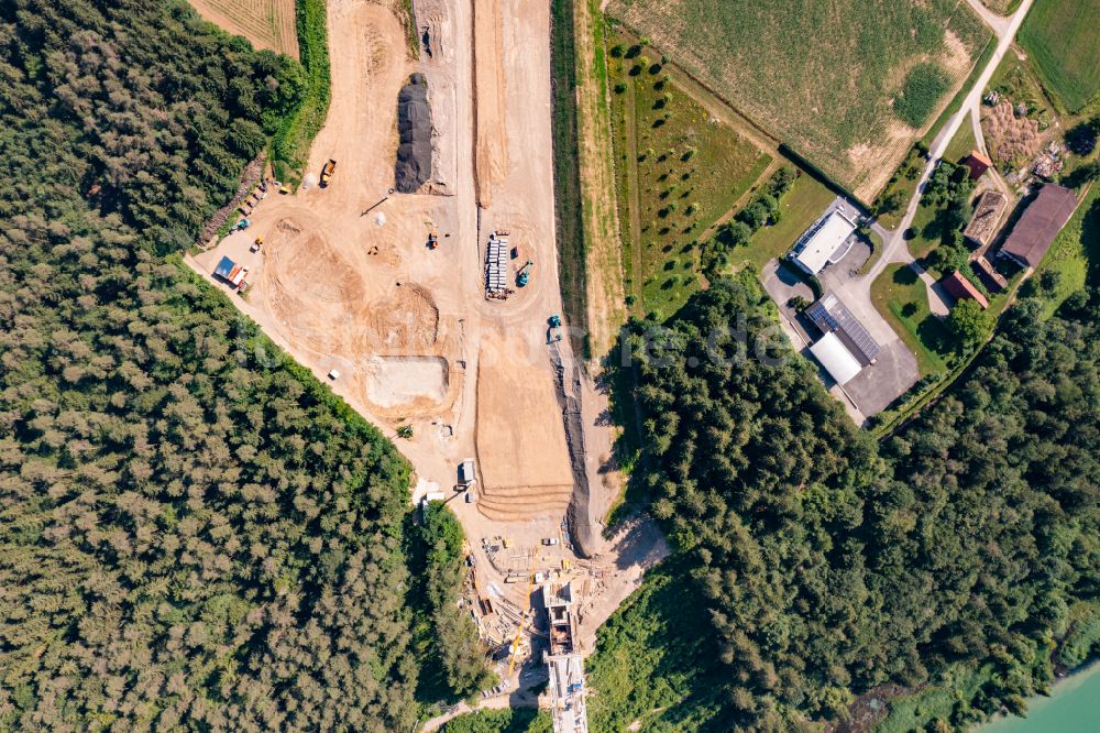 Senkrecht-Luftbild Bleiburg - Senkrechtluftbild Baustelle zur Sanierung des Bahn- Brückenbauwerk in Bleiburg in Kärnten, Österreich