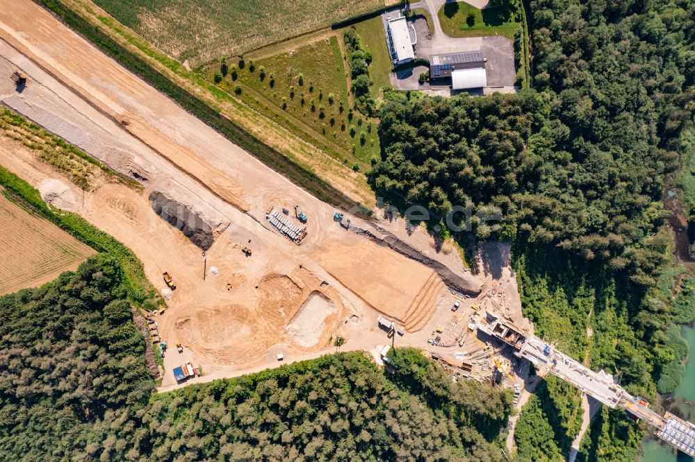 Senkrecht-Luftbild Bleiburg - Senkrechtluftbild Baustelle zur Sanierung des Bahn- Brückenbauwerk in Bleiburg in Kärnten, Österreich