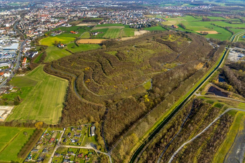 Senkrecht-Luftbild Hamm - Gelände der ehemaligen Bergbau- Halde Kissinger Höhe in Hamm im Bundesland Nordrhein-Westfalen, Deutschland