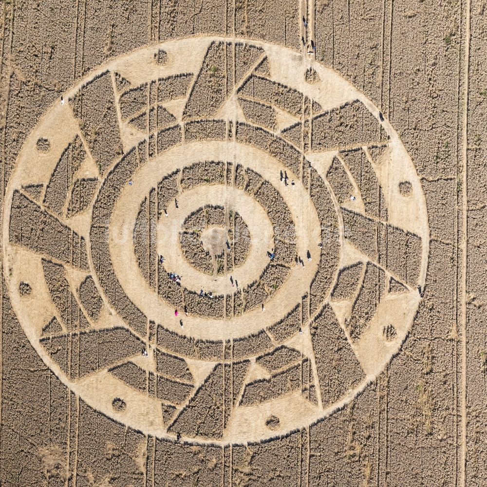 Senkrecht-Luftbild Pähl - Senkrechtluftbild Kornkreis in einem Getreide- Feld in Pähl im Bundesland Bayern, Deutschland
