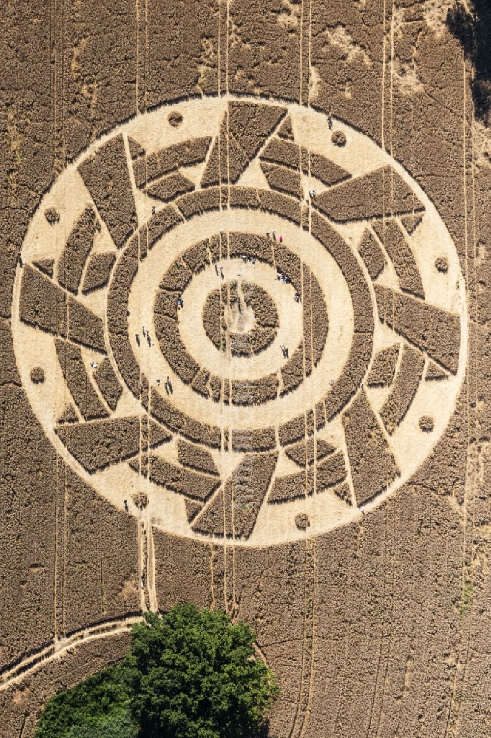 Senkrecht-Luftbild Pähl - Senkrechtluftbild Kornkreis in einem Getreide- Feld in Pähl im Bundesland Bayern, Deutschland