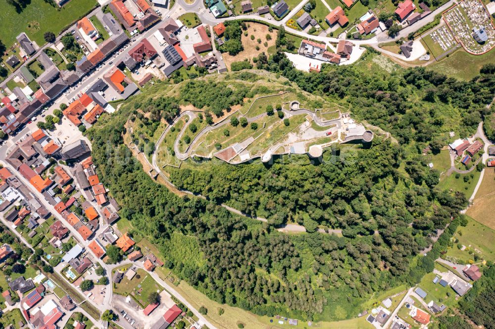 Senkrecht-Luftbild Griffen - Senkrechtluftbild Ruine und Mauerreste der Burgruine Griffen in Kärnten, Österreich