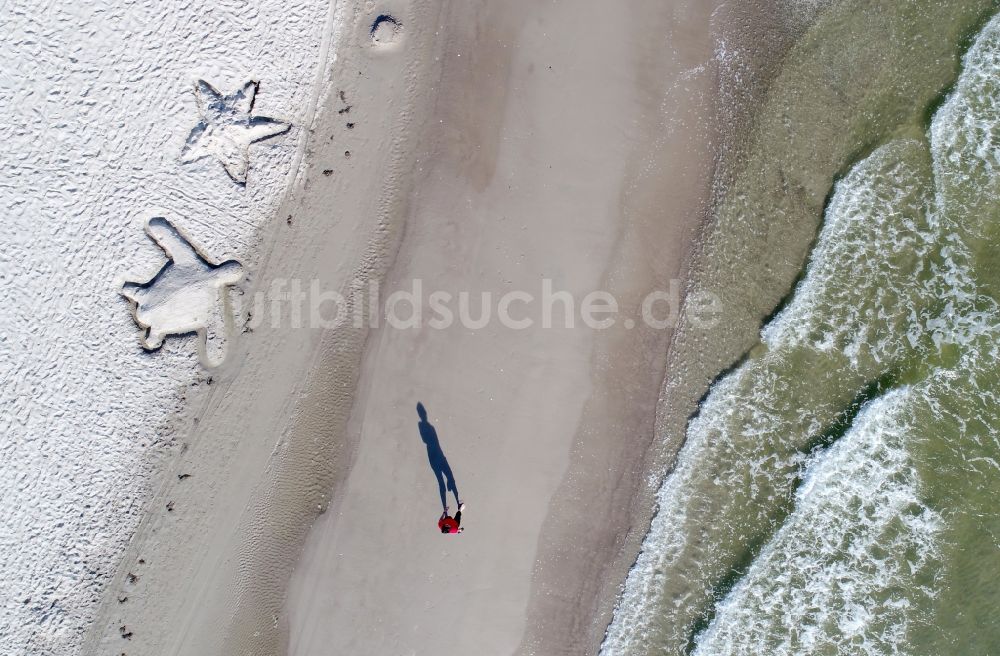 Senkrecht-Luftbild Binz - Senkrechtluftbild Sandstrand- Landschaft der Ostsee in Binz im Bundesland Mecklenburg-Vorpommern, Deutschland