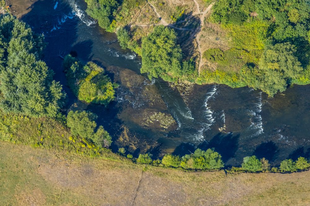 Senkrecht-Luftbild Datteln - Senkrechtluftbild Serpentinenförmiger Fluss- Kurvenverlauf der Lippe in Olfen im Bundesland Nordrhein-Westfalen, Deutschland