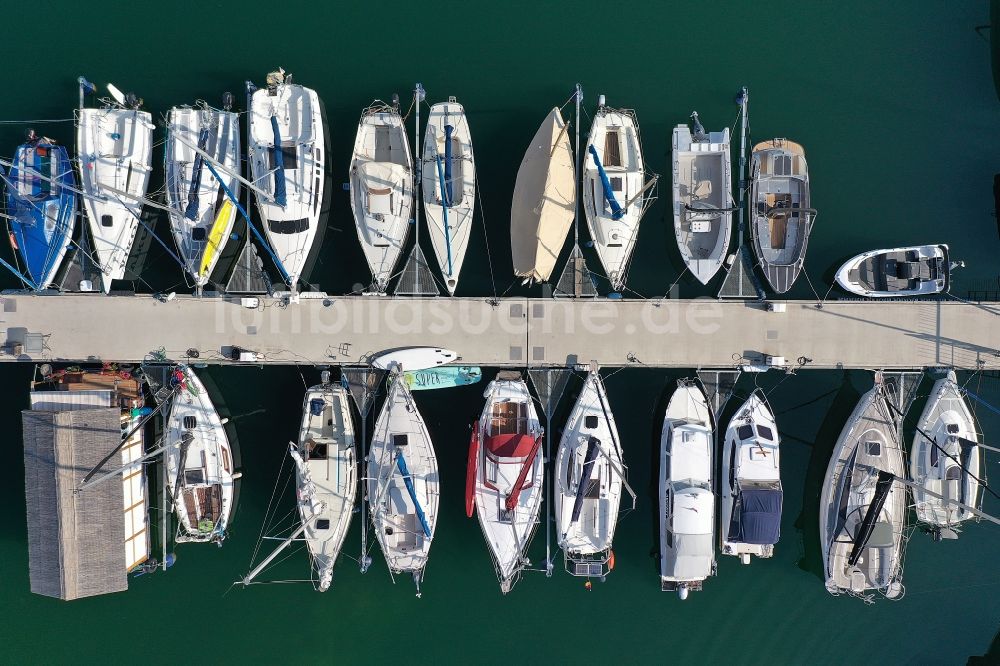 Senkrecht-Luftbild Mücheln (Geiseltal) - Senkrechtluftbild Sportboot- Anlegestellen und Bootsliegeplätzen am Uferbereich des Geiseltalsee in Mücheln (Geiseltal) im Bundesland Sachsen-Anhalt, Deutschland