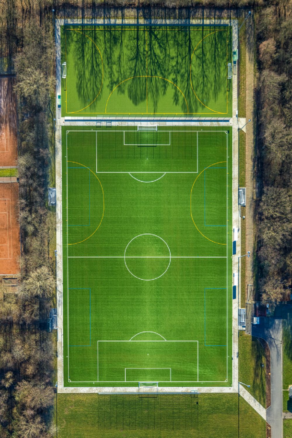 Senkrecht-Luftbild Werne - Senkrechtluftbild Sportplatz- Fußballplatz im Sportzentrum Dahl in Werne im Bundesland Nordrhein-Westfalen, Deutschland