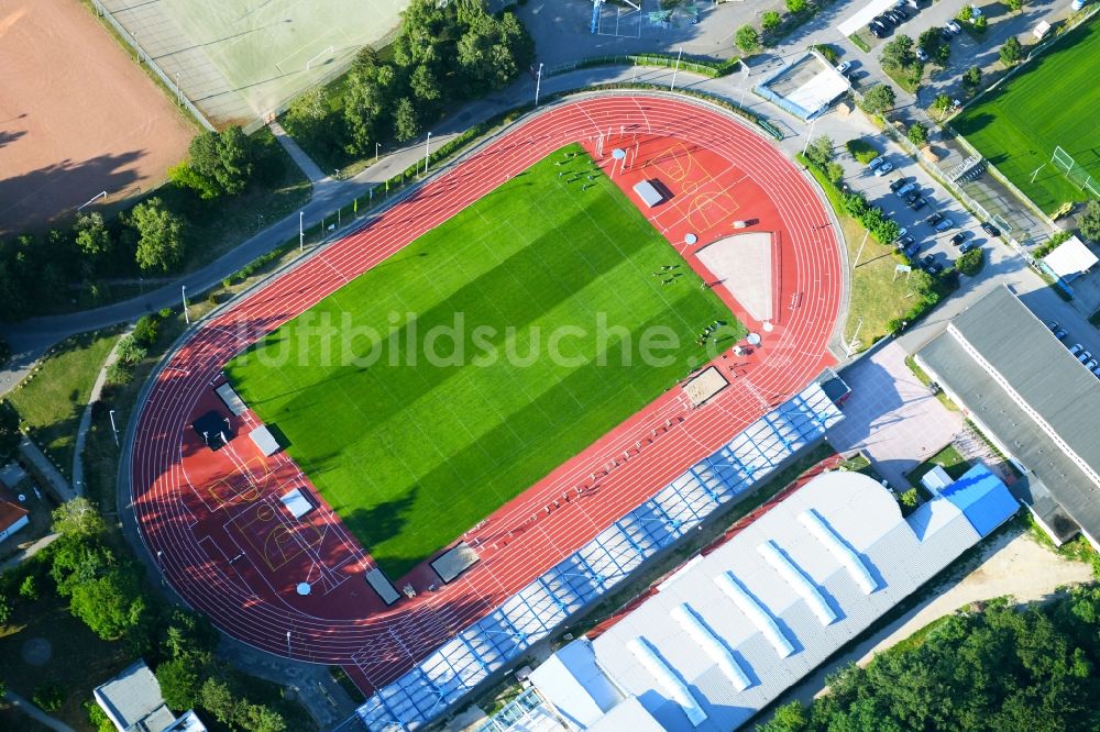 Senkrecht-Luftbild Rostock - Senkrechtluftbild Sportstätten-Gelände des Stadion des 1. Leichtathletikverein Rostock e.V. in Rostock im Bundesland Mecklenburg-Vorpommern, Deutschland