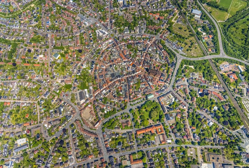 Senkrecht-Luftbild Haltern am See - Senkrechtluftbild Stadtansicht vom Innenstadtbereich in Haltern am See im Bundesland Nordrhein-Westfalen, Deutschland