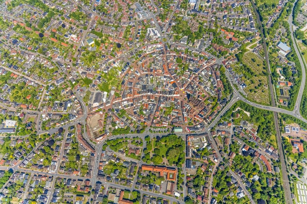 Senkrecht-Luftbild Haltern am See - Senkrechtluftbild Stadtansicht vom Innenstadtbereich in Haltern am See im Bundesland Nordrhein-Westfalen, Deutschland