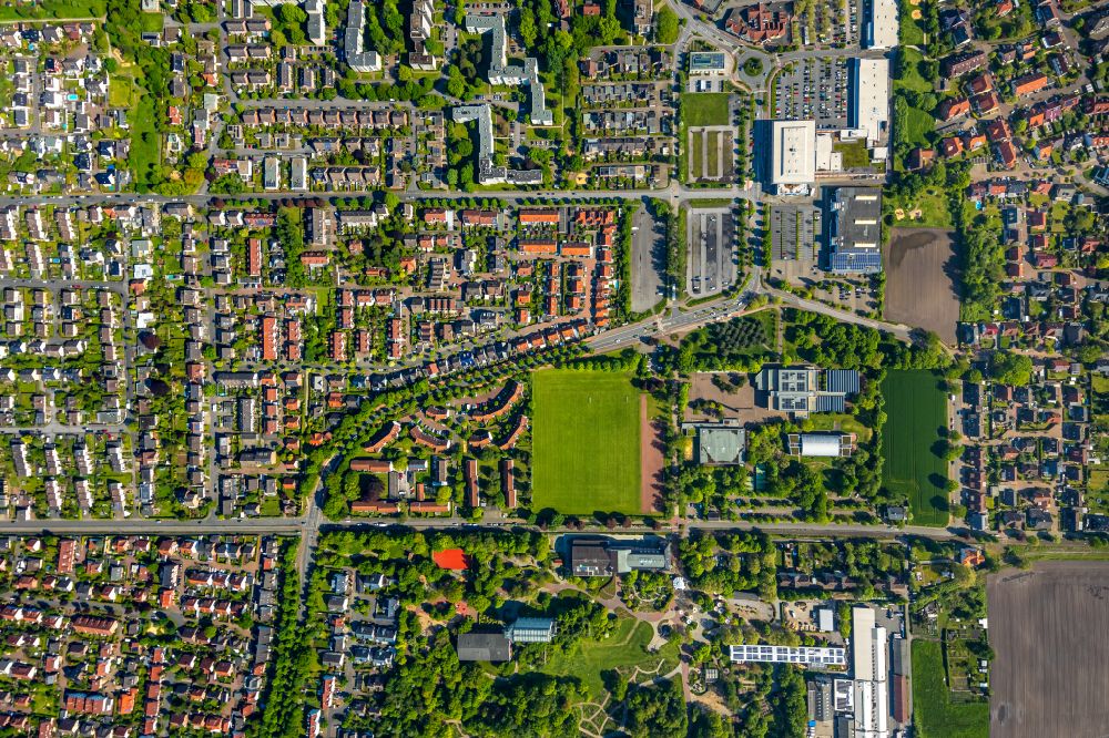 Senkrecht-Luftbild Hamm - Senkrechtluftbild Stadtansicht vom Innenstadtbereich Ostwennmarstraße - Bramer Straße - Grenzweg in Hamm im Bundesland Nordrhein-Westfalen, Deutschland