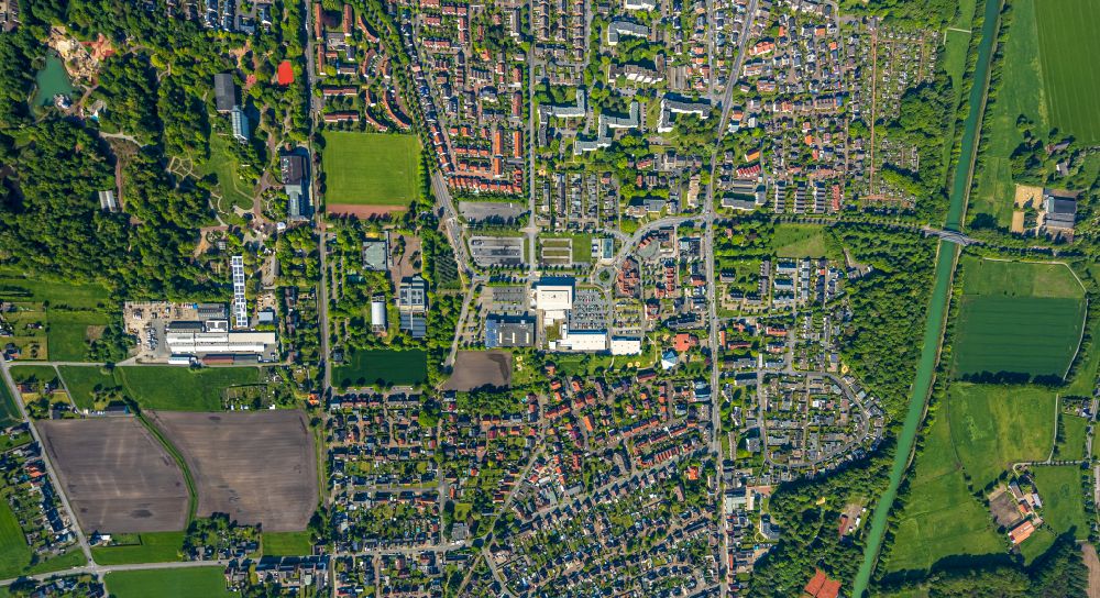 Senkrecht-Luftbild Hamm - Senkrechtluftbild Stadtansicht vom Innenstadtbereich Ostwennmarstraße - Bramer Straße - Grenzweg in Hamm im Bundesland Nordrhein-Westfalen, Deutschland