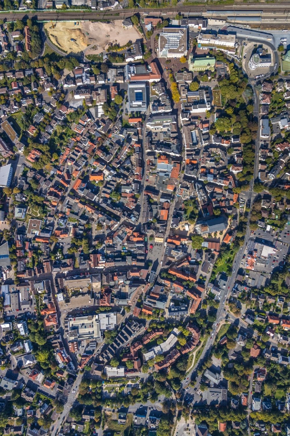Senkrecht-Luftbild Unna - Senkrechtluftbild Stadtzentrum im Innenstadtbereich in Unna im Bundesland Nordrhein-Westfalen, Deutschland