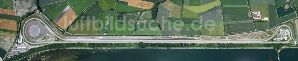 Senkrecht-Luftbild Aschheim - Senkrechtluftbild Teststrecke und Übungsplatz auf dem BMW Messgelände Aschheim im Ortsteil Neufinsing in Aschheim im Bundesland Bayern, Deutschland